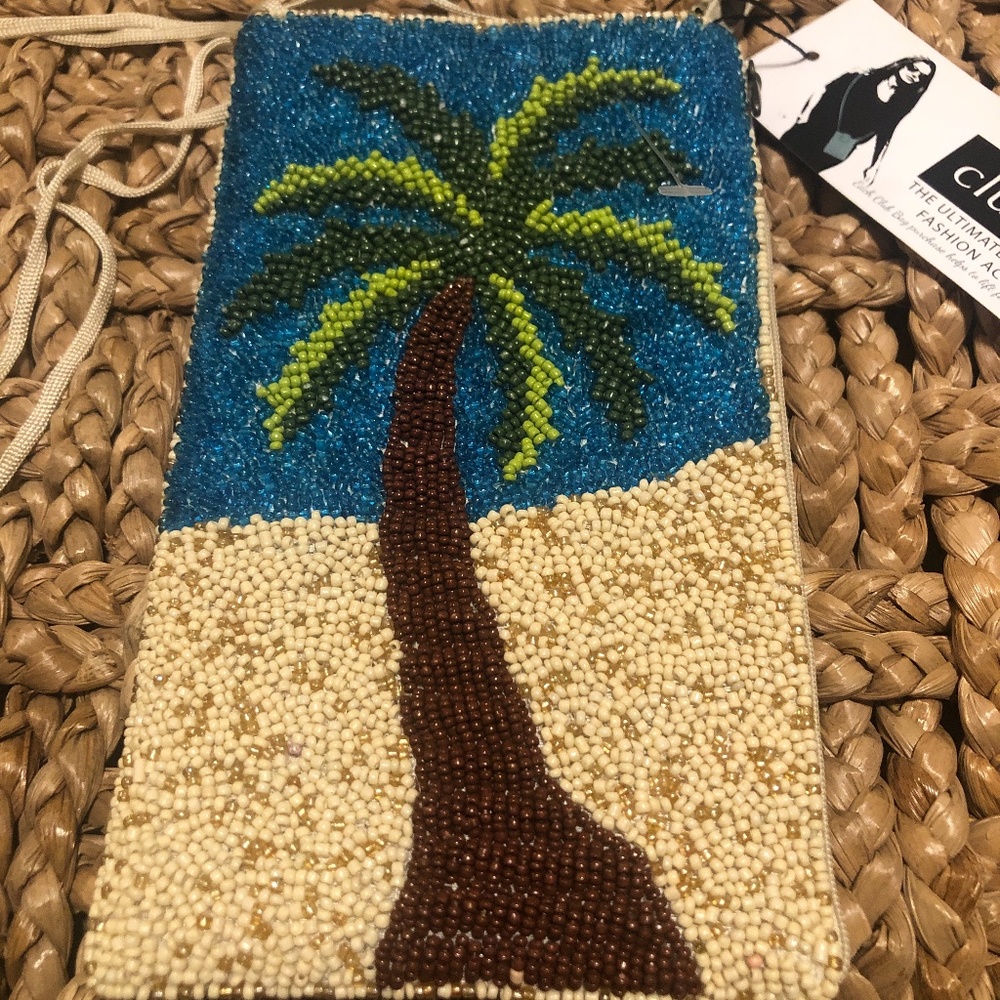 New! Bamboo Trading Company Tropical Palm Club Cross Body Bag